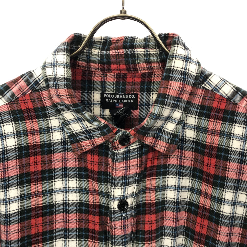 ポロジーンズカンパニー 半袖 チェックシャツ L レッド系 POLO JEANS COMPANY RALPH LAUREN メンズ
