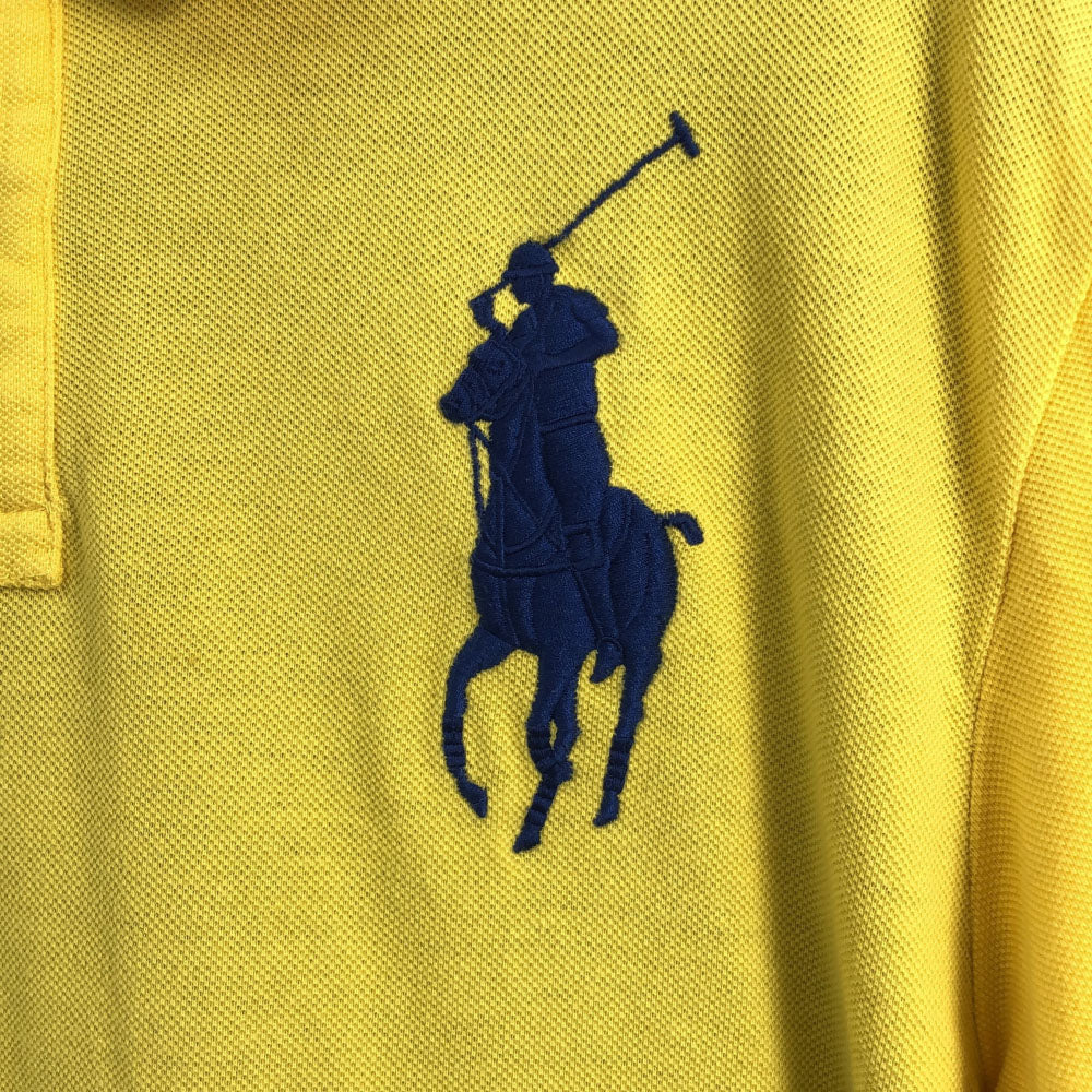 ポロバイラルフローレン ビッグポニー 半袖 ポロシャツ XL(18-20) イエロー Polo by Ralph Lauren 鹿の子地 キッズ
