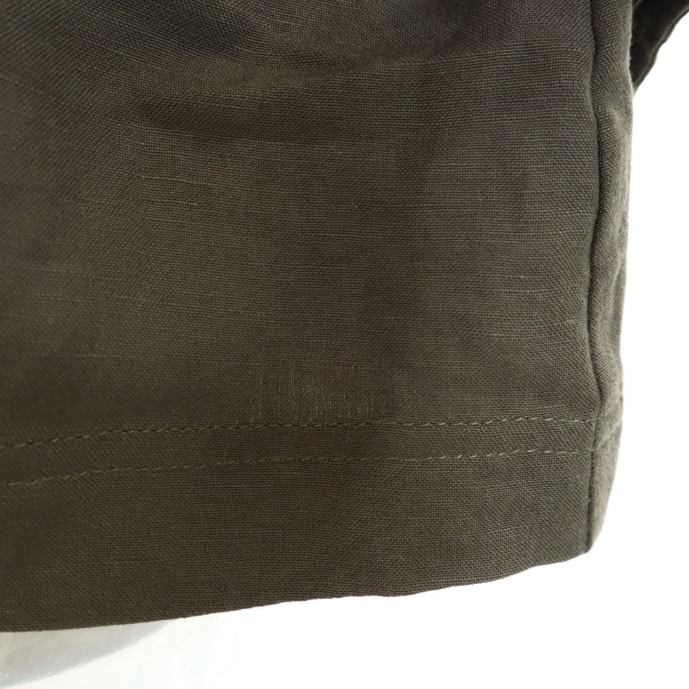 未使用 シップス 半袖 ノーカラージャケット ONE SIZE カーキ SHIPS タグ付き レディース