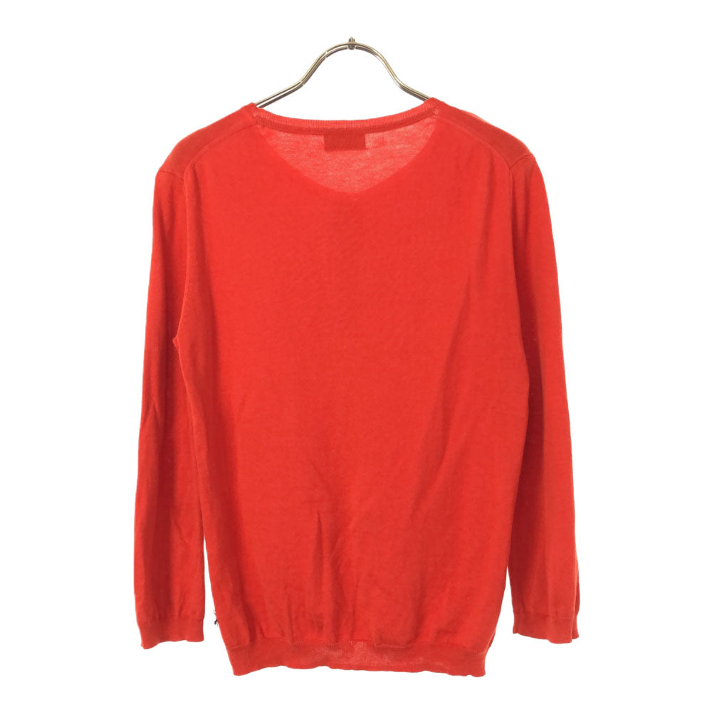 Paul Smith BLACK ポールスミス ブラック 長袖 コットン ニットカーディガン M レッド レディース