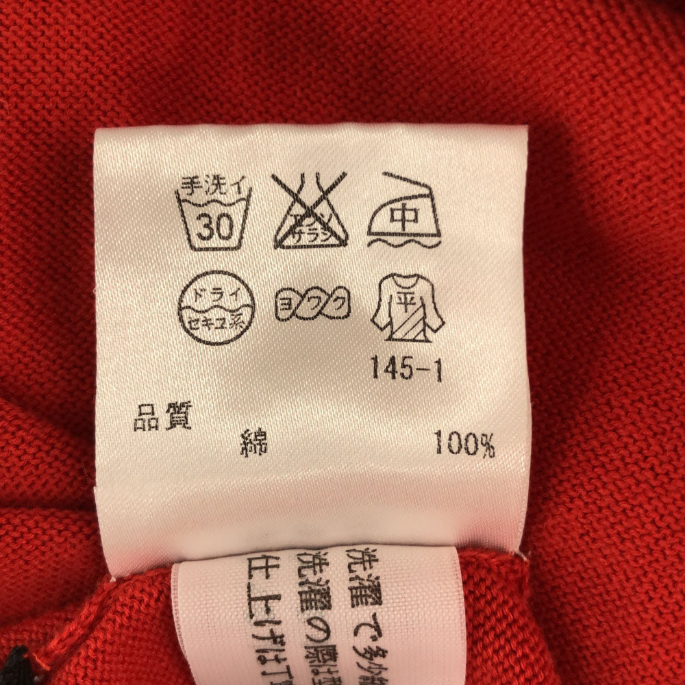 Paul Smith BLACK ポールスミス ブラック 長袖 コットン ニットカーディガン M レッド レディース