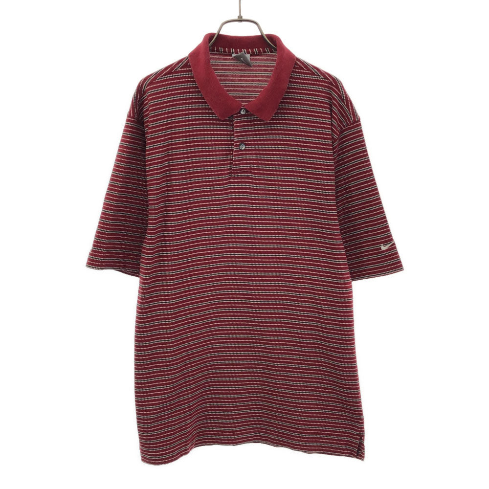ナイキ ボーダー 半袖 ポロシャツ S レッド系 NIKE メンズ