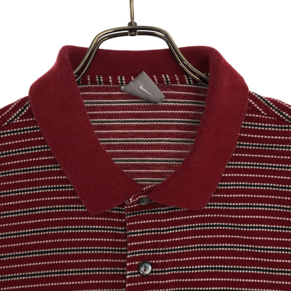 ナイキ ボーダー 半袖 ポロシャツ S レッド系 NIKE メンズ