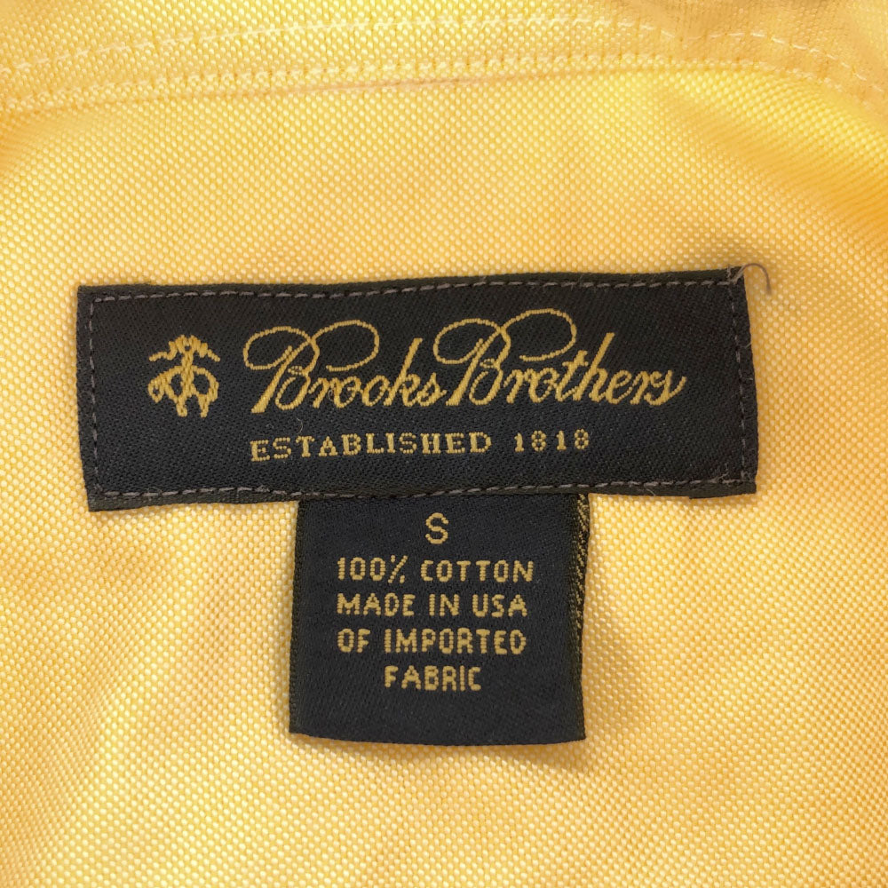 ブルックスブラザーズ USA製 半袖 ボタンダウンシャツ S イエロー Brooks Brothers メンズ