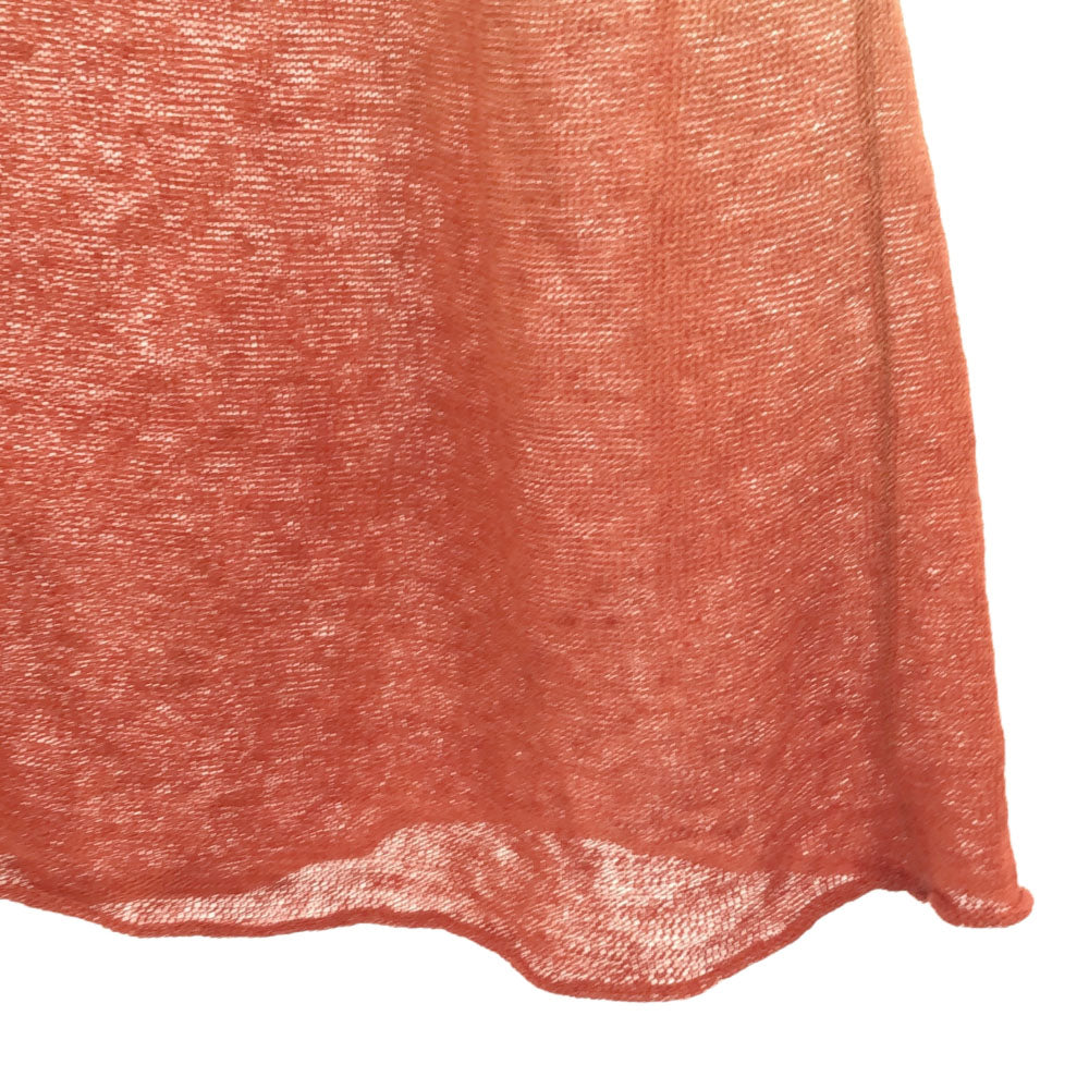 JURGEN LEHL ヨーガンレール リネンブレンド ノースリーブ チュニック M ベージュ×レッド系 レディース