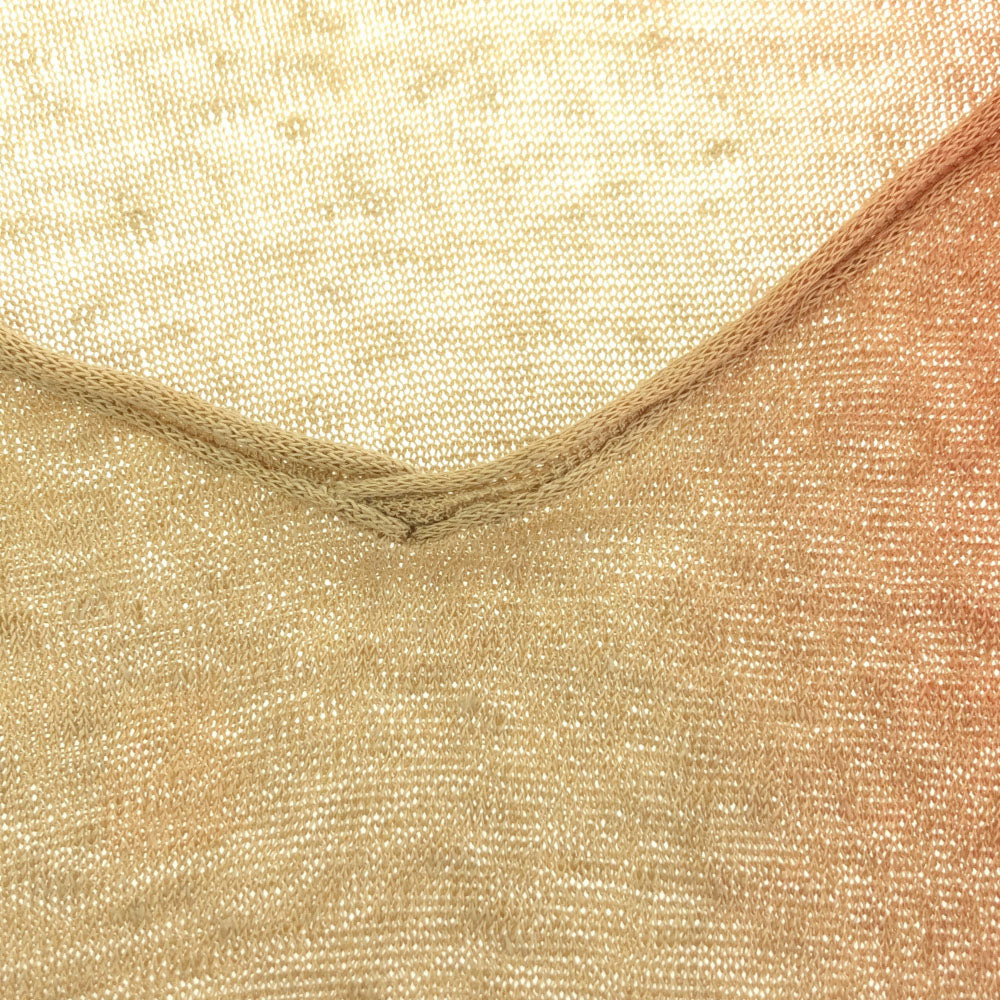 JURGEN LEHL ヨーガンレール リネンブレンド ノースリーブ チュニック M ベージュ×レッド系 レディース