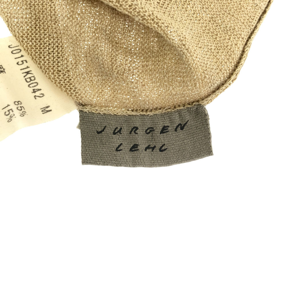 JURGEN LEHL ヨーガンレール リネンブレンド ノースリーブ チュニック M ベージュ×レッド系 レディース