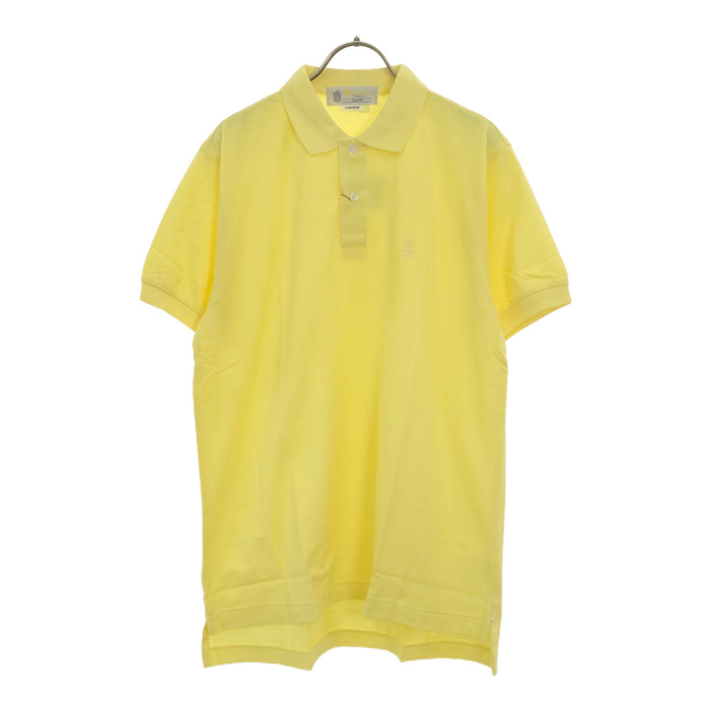 アクアスキュータム 未使用 日本製 半袖 ポロシャツ LARGE イエロー Aquascutum 鹿の子 タグ付 メンズ