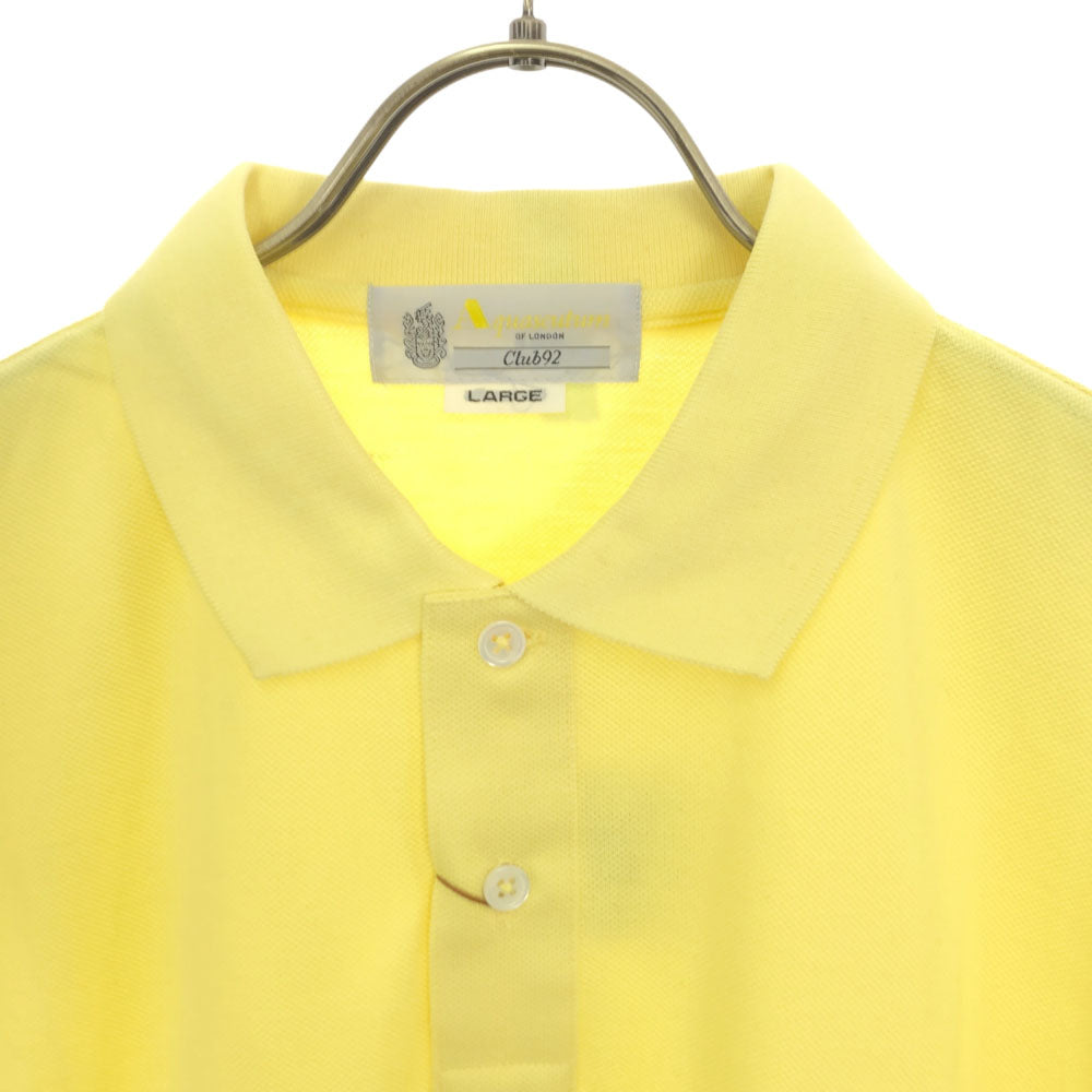 アクアスキュータム 未使用 日本製 半袖 ポロシャツ LARGE イエロー Aquascutum 鹿の子 タグ付 メンズ