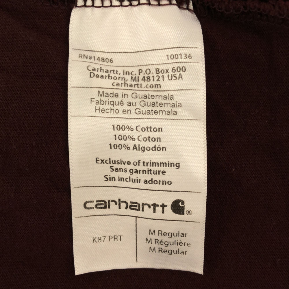 カーハート 半袖 Tシャツ M ボルドー Carhartt メンズ