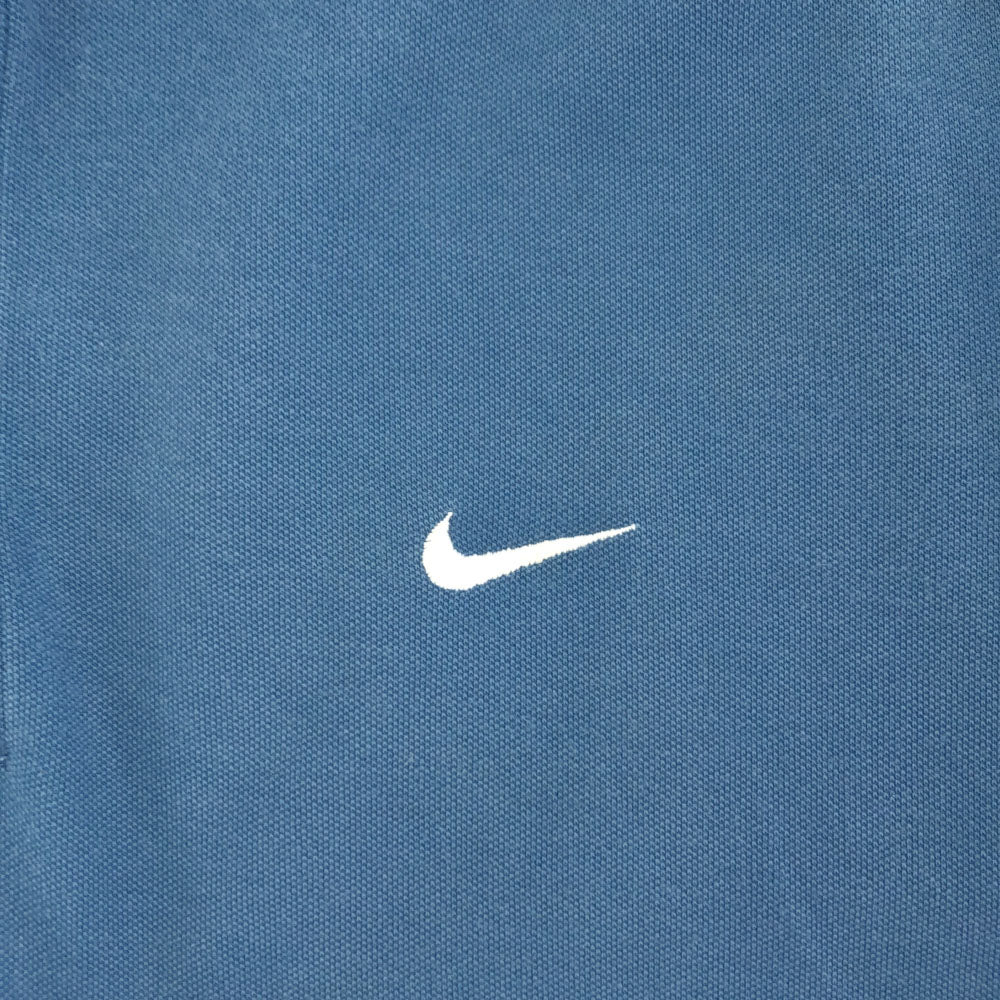 NIKE ナイキ ゴルフ 半袖 ポロシャツ L ブルー系 鹿の子地 DRI-FIT メンズ