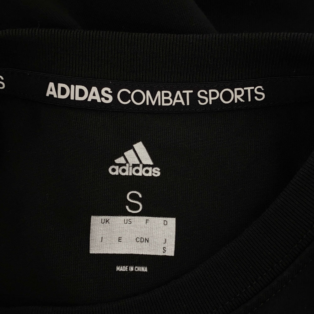 アディダス ロゴプリント 半袖 Tシャツ S ブラック adidas コンバットスポーツ スリーストライプ メンズ