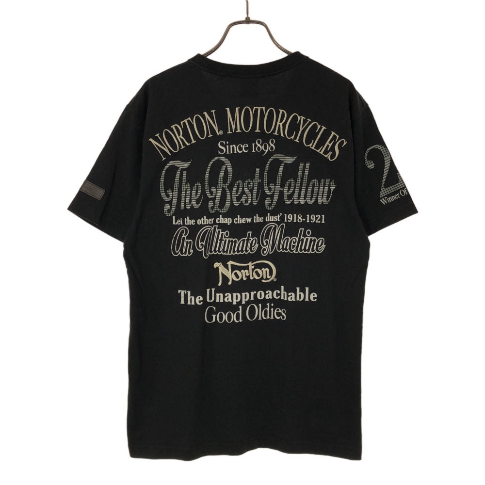 ノートン 刺繍 プリント 半袖 Tシャツ L ブラック Norton メンズ