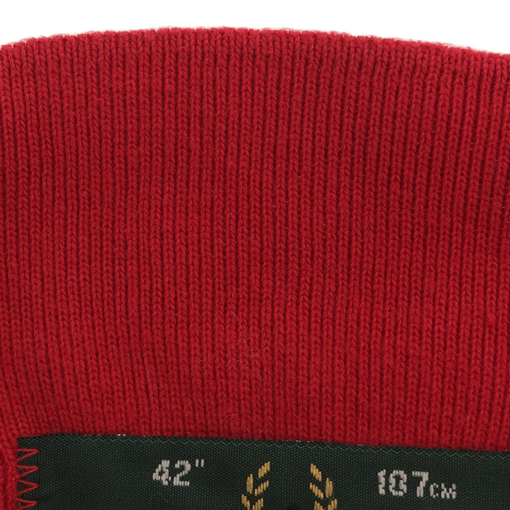 フレッドペリー 半袖 ポロシャツ 42 レッド FRED PERRY 鹿の子 メンズ