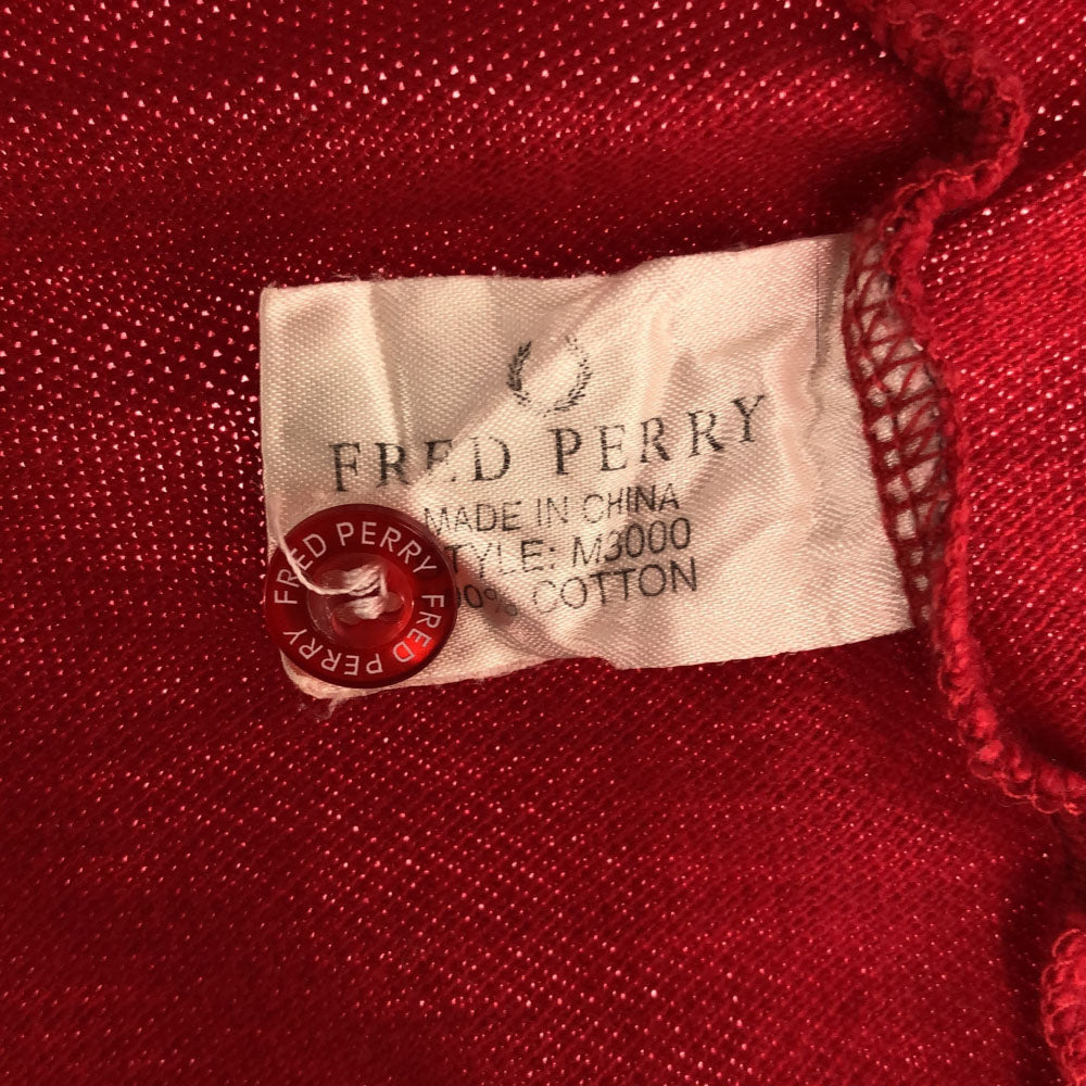 フレッドペリー 半袖 ポロシャツ 42 レッド FRED PERRY 鹿の子 メンズ