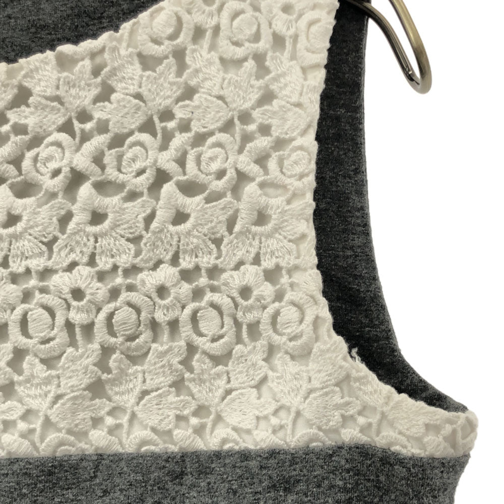 ナラカミーチェ イタリア製 ノースリーブ レース カットソー グレー NARACAMICIE レディース