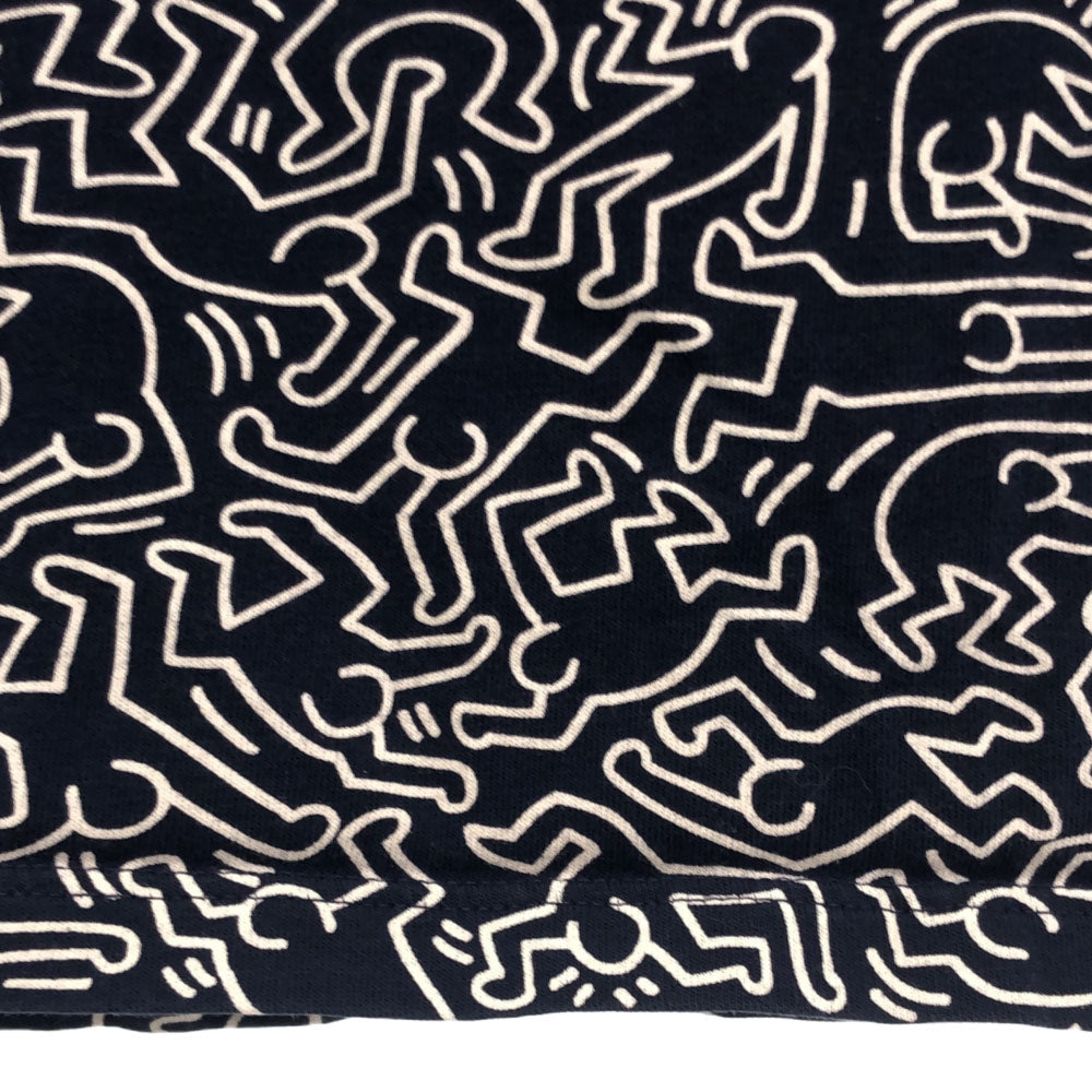 ラコステ キースへリング Keith Haring 総柄 半袖 Tシャツ 38 ネイビー LACOSTE レディース
