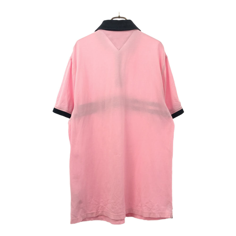 トミーヒルフィガー 半袖 ポロシャツ XL ピンク TOMMY HILFIGER 鹿の子地 メンズ