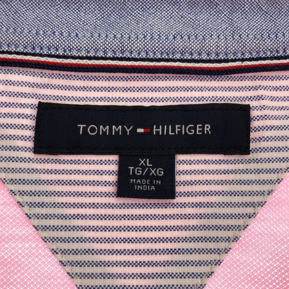 トミーヒルフィガー 半袖 ポロシャツ XL ピンク TOMMY HILFIGER 鹿の子地 メンズ