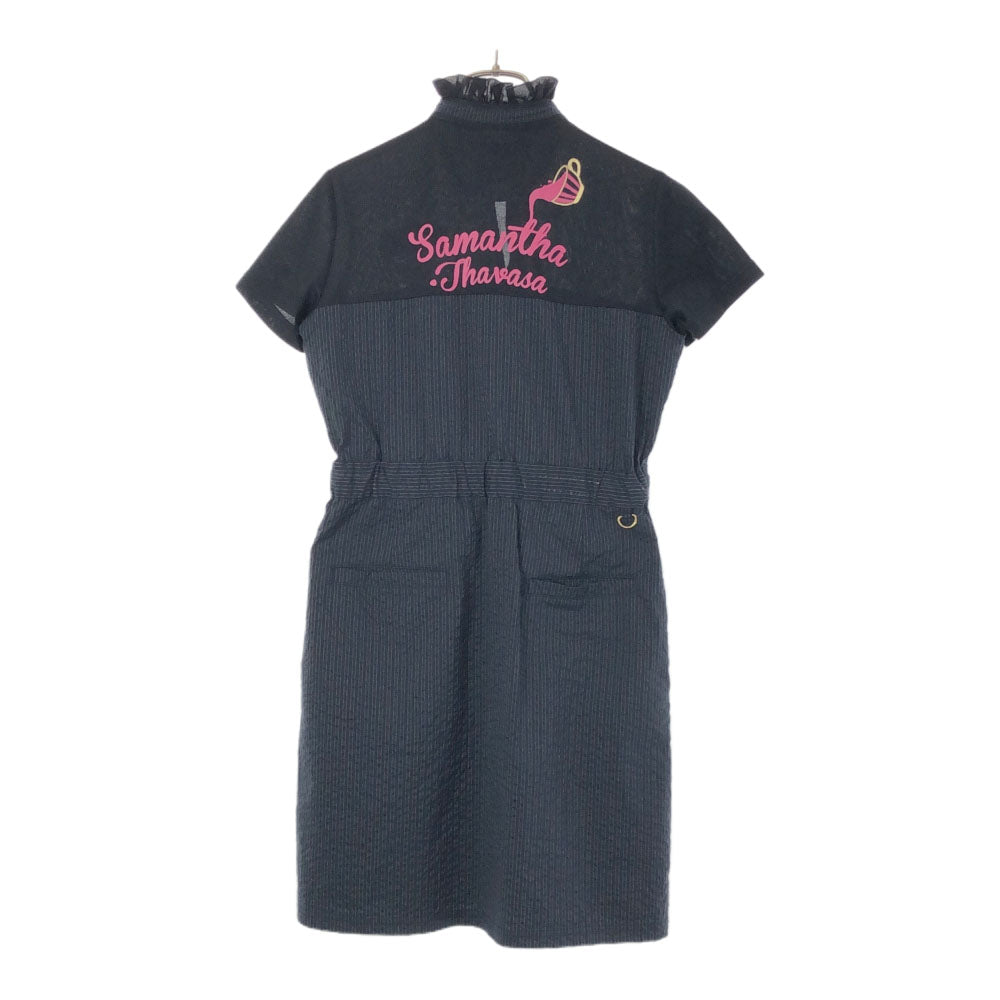Samantha Thavasa サマンサタバサ ストライプ 半袖 ミニワンピース 36 ネイビー レディース