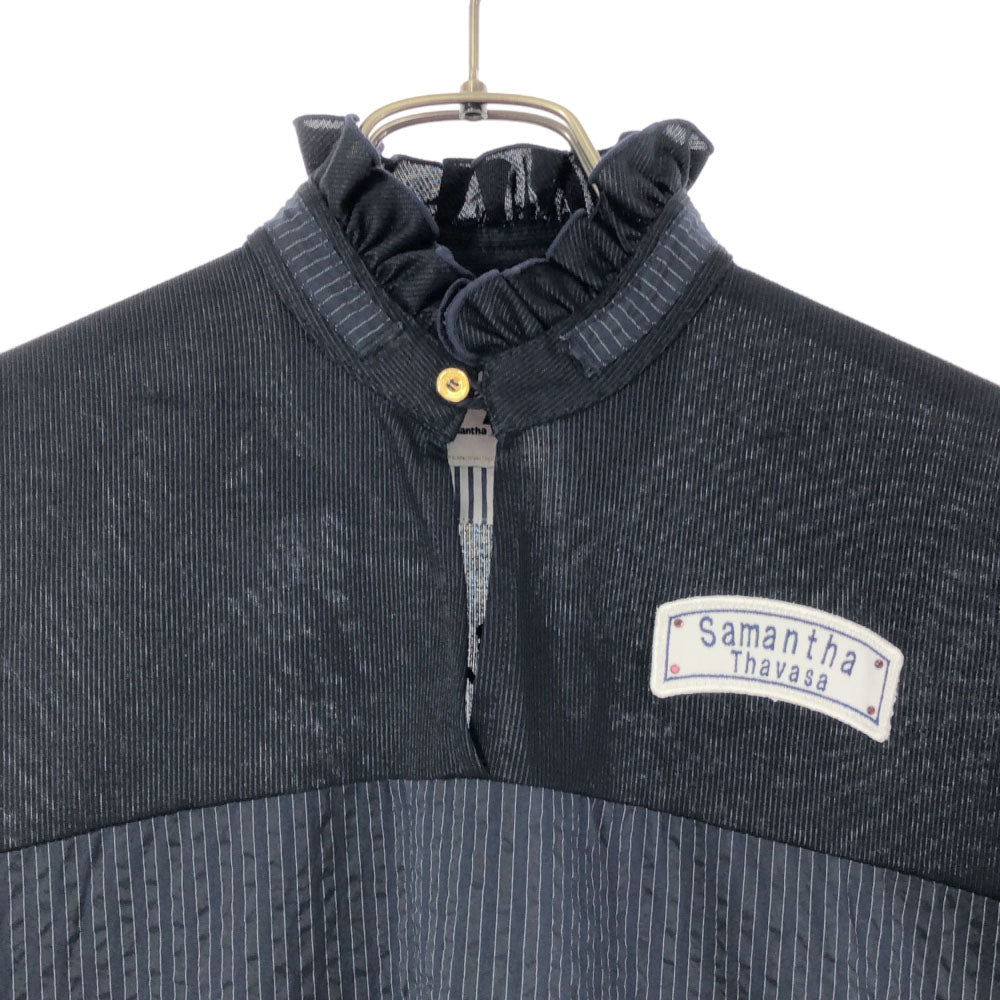 Samantha Thavasa サマンサタバサ ストライプ 半袖 ミニワンピース 36 ネイビー レディース