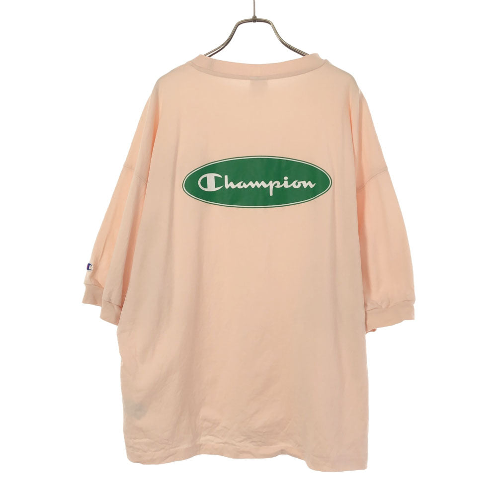 チャンピオン バックプリント 5分袖 ドルマンスリーブ Tシャツ L ライトピンク Champion レディース