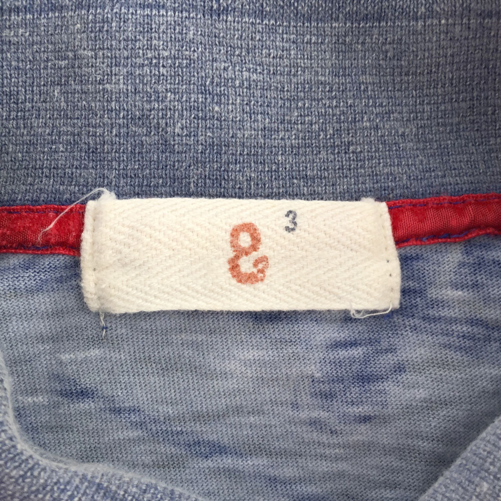 フォーティーファイブアールピーエム 日本製 総柄 半袖 ポロシャツ 3 ブルー 45R 45rpm メンズ