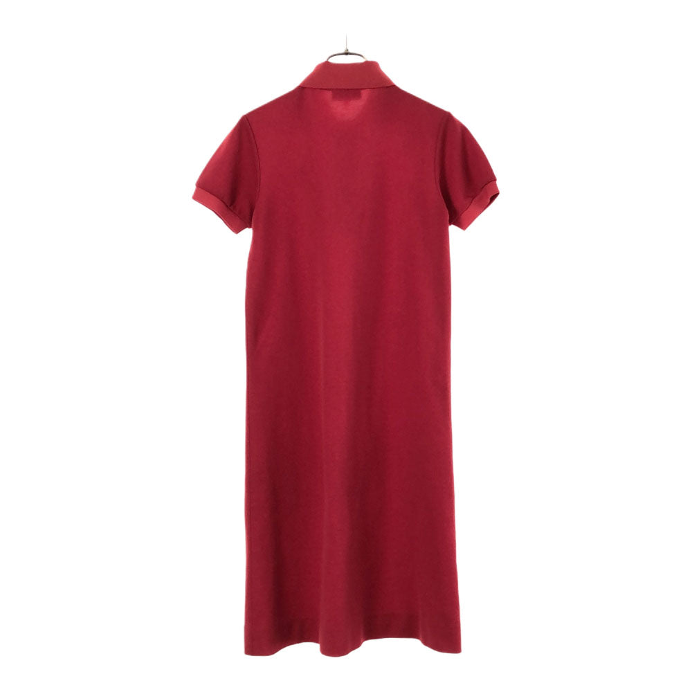 LACOSTE ラコステ 半袖 膝丈ワンピース レッド レディース