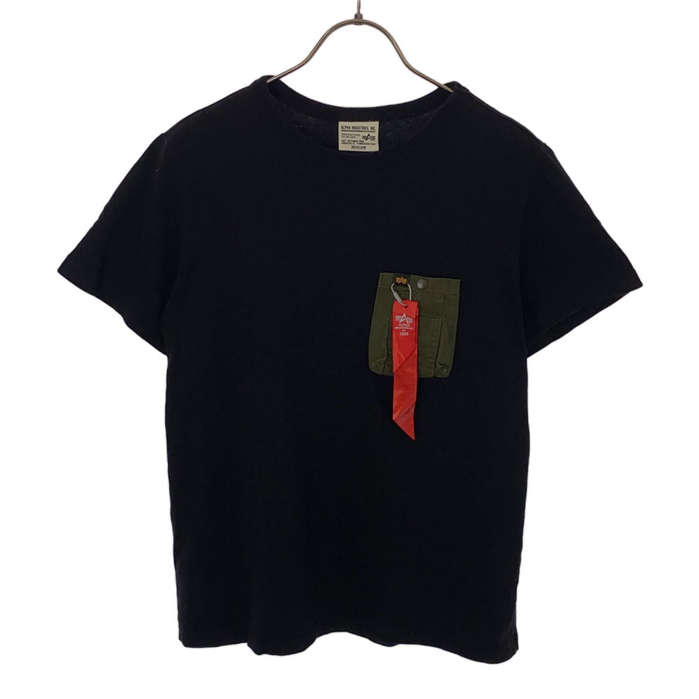 アルファインダストリーズ 半袖 Tシャツ M ブラック ALPHA INDUSTRIES INC 胸ポケット レディース