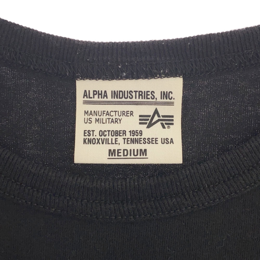 アルファインダストリーズ 半袖 Tシャツ M ブラック ALPHA INDUSTRIES INC 胸ポケット レディース