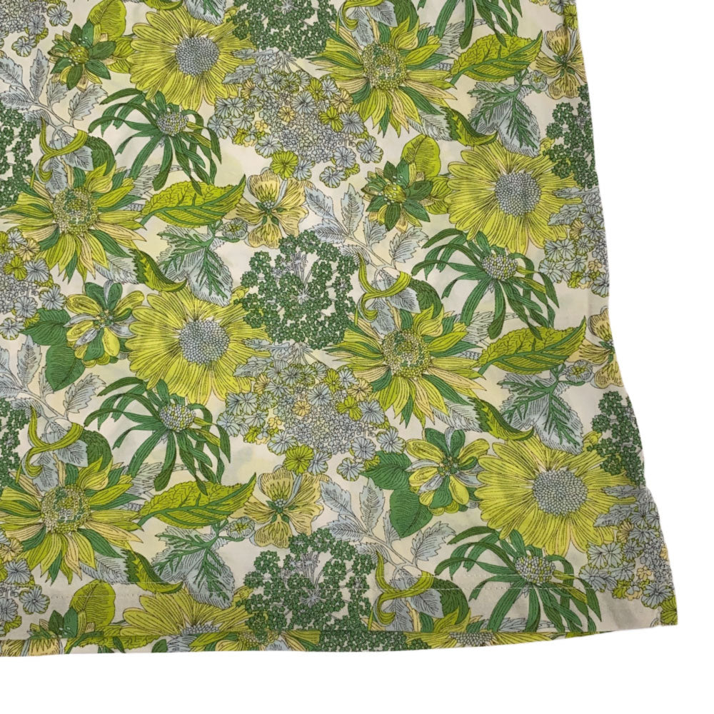 ポールスチュアート 日本製 三陽商会 総柄 半袖 ポロシャツ LL ホワイト×グリーン PAUL STUART メンズ