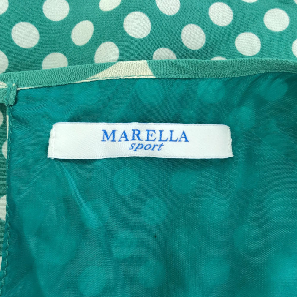 MARELLA SPORT マレーラスポーツ ドット柄 ノースリーブ ワンピース グリーン系 レディース