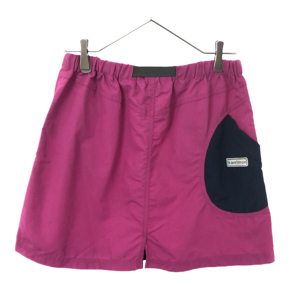 Karrimor カリマー ロゴ ミニ丈 ナイロン スカート L ピンク アウトドア レディース