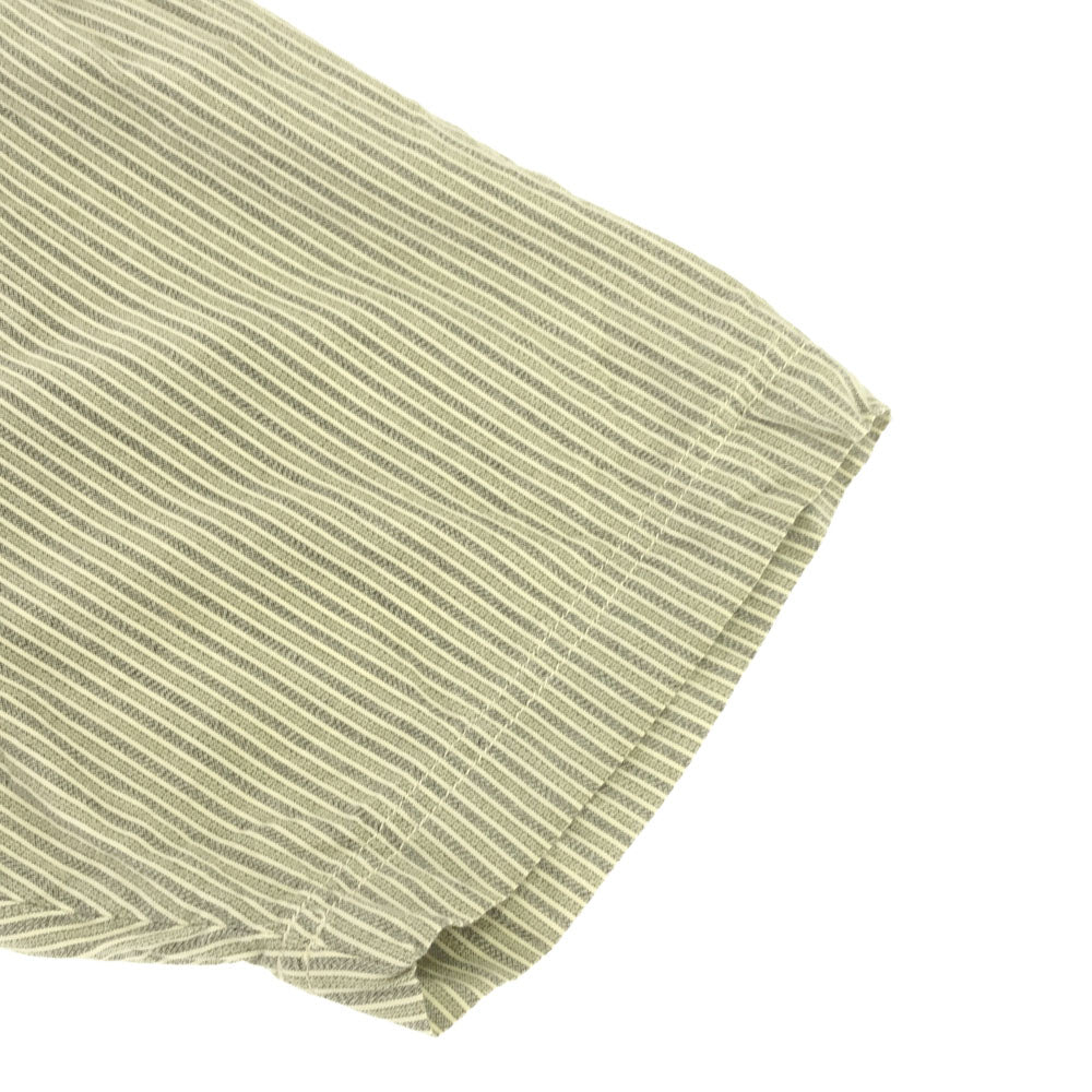 エディーバウアー ストライプ 半袖 ボタンダウンシャツ M ベージュ系 Eddie Bauer メンズ