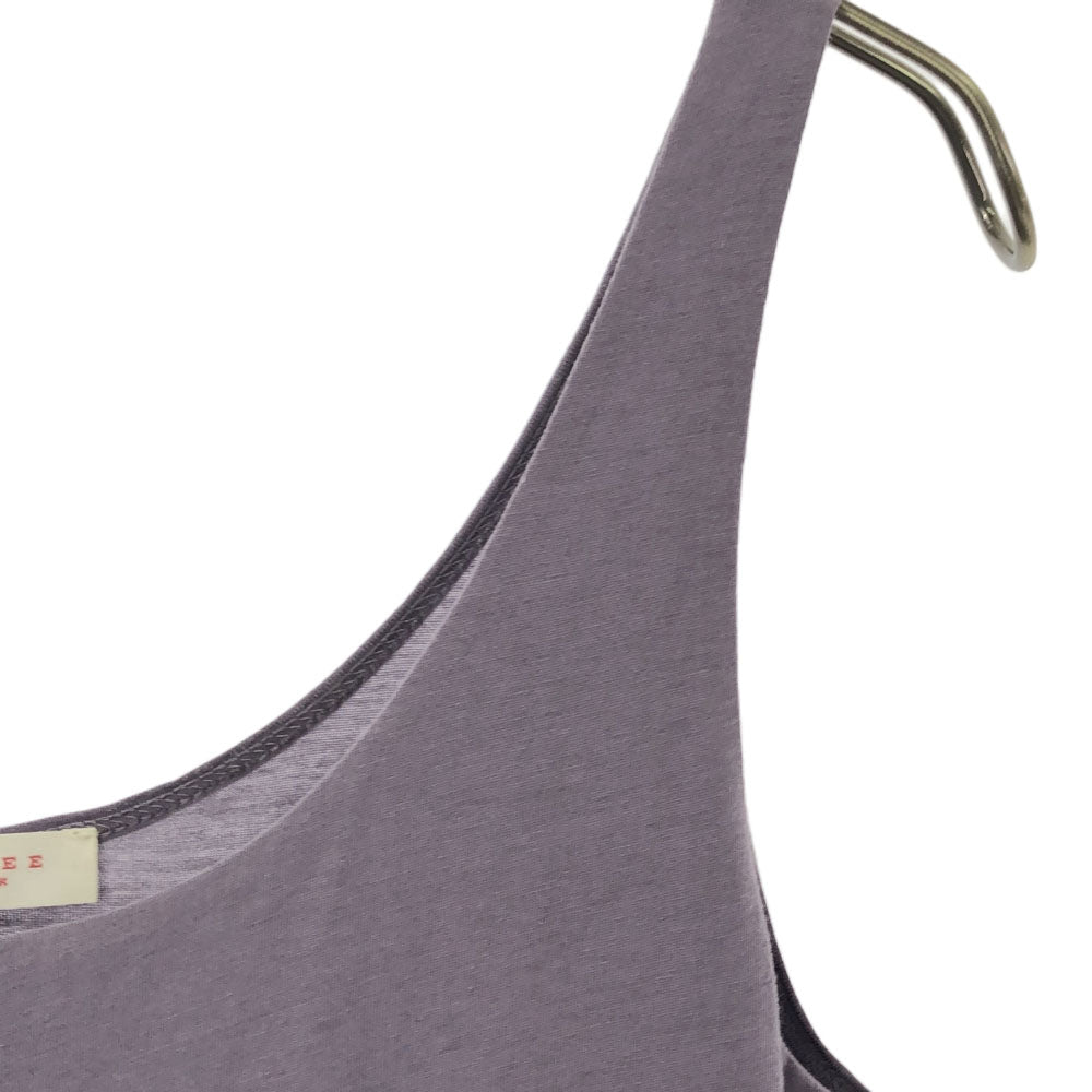 デミリー ノースリーブ プリ-ツ切替 ロングワンピース XS パープル DEMYLEE レディース