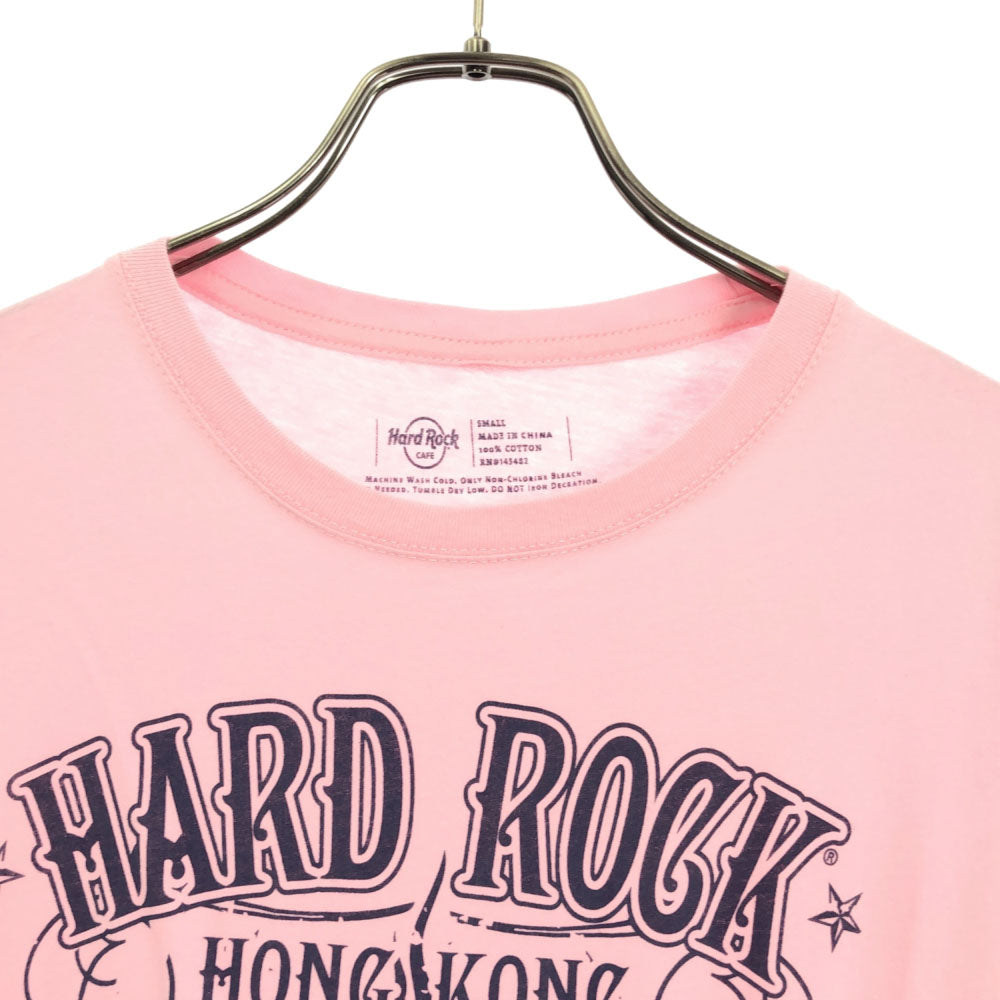 ハードロックカフェ HONG KONG 半袖 Tシャツ S ピンク HARD ROCK CAFE レディース