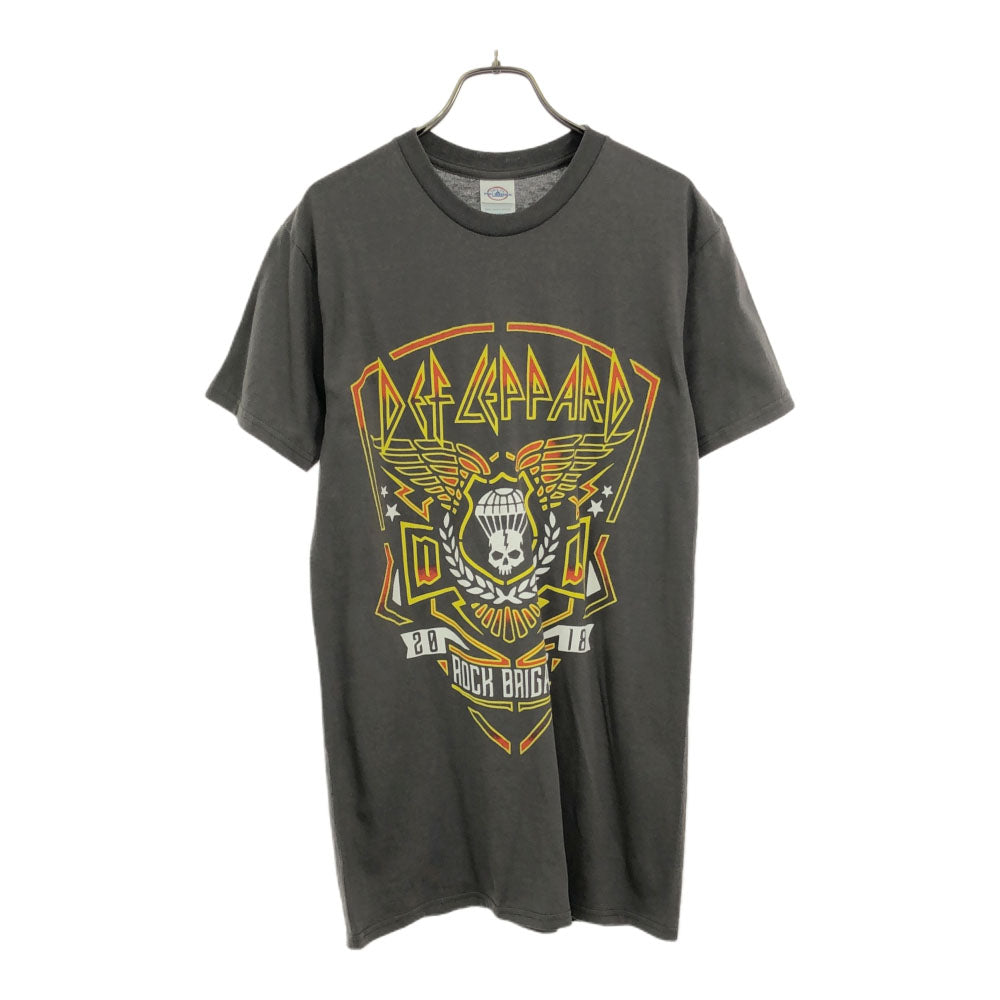 DELTA PRO WEIGHT デルタプロウェイト DEF LEPPARD ROCK BRIGADE TOUR 2018 プリント 半袖 Tシャツ S グレー バンT メンズ
