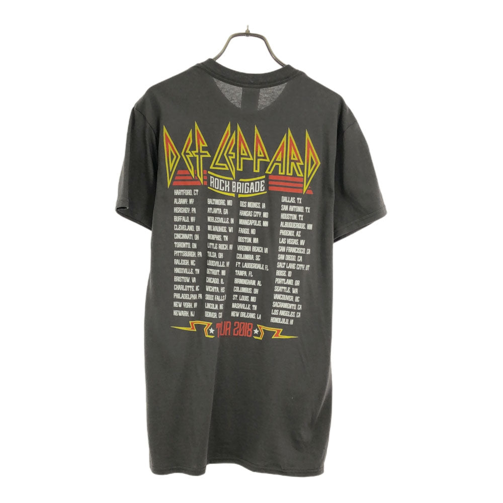 DELTA PRO WEIGHT デルタプロウェイト DEF LEPPARD ROCK BRIGADE TOUR 2018 プリント 半袖 Tシャツ S グレー バンT メンズ