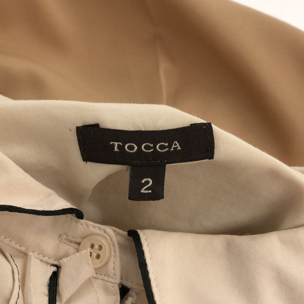 TOCCA トッカ 半袖 切替 ワンピース 2 ベージュ サイドジップ レディース