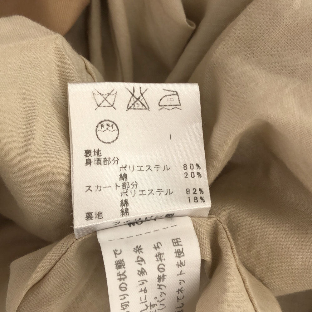 TOCCA トッカ 半袖 切替 ワンピース 2 ベージュ サイドジップ レディース