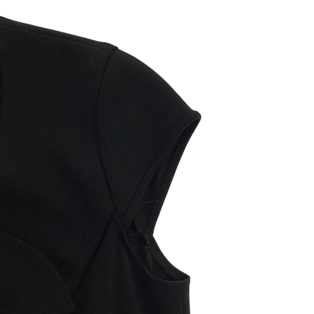 TO BE CHIC トゥービーシック 総柄 半袖 ワンピース 40 ブラック バックジップ レディース