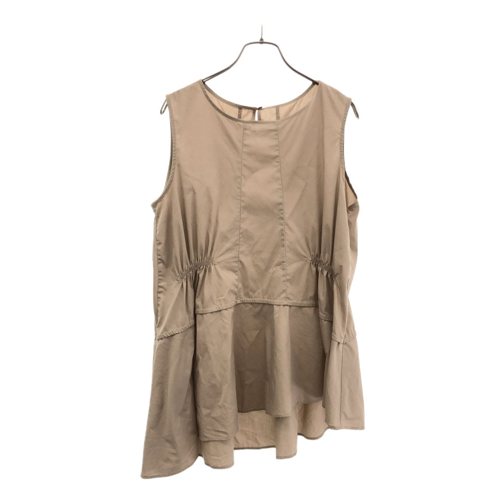 ELENDEEK エレンディーク ノースリーブ サイドギャザー カットソー F ベージュ レディース