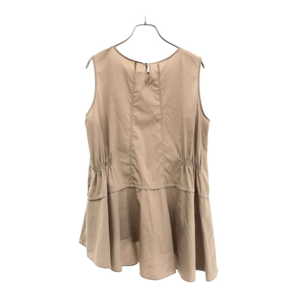 ELENDEEK エレンディーク ノースリーブ サイドギャザー カットソー F ベージュ レディース