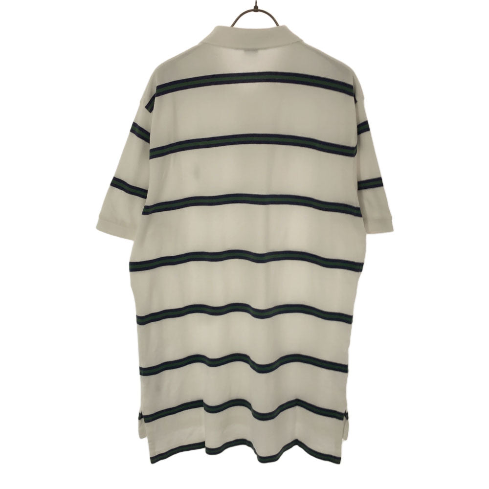 ポロバイラルフローレン ボーダー 半袖 ポロシャツ LL ホワイト Polo by Ralph Lauren 鹿の子地 メンズ