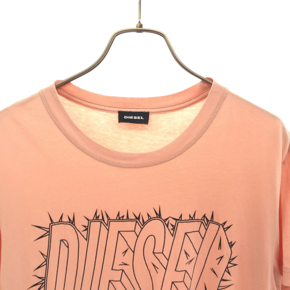 ディーゼル プリント 半袖 Tシャツ L ライトピンク DIESEL メンズ