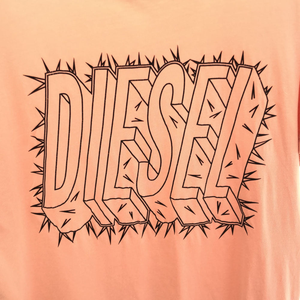 ディーゼル プリント 半袖 Tシャツ L ライトピンク DIESEL メンズ