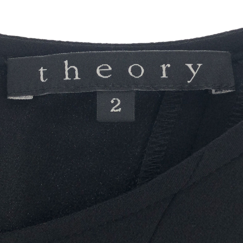 theory セオリー ノースリーブ 膝丈ワンピース 2 ブラック バックジップ レディース