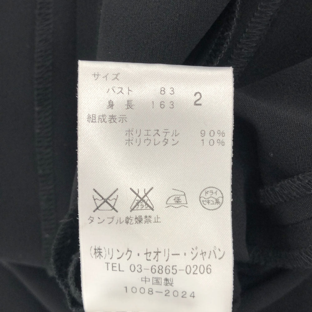 theory セオリー ノースリーブ 膝丈ワンピース 2 ブラック バックジップ レディース