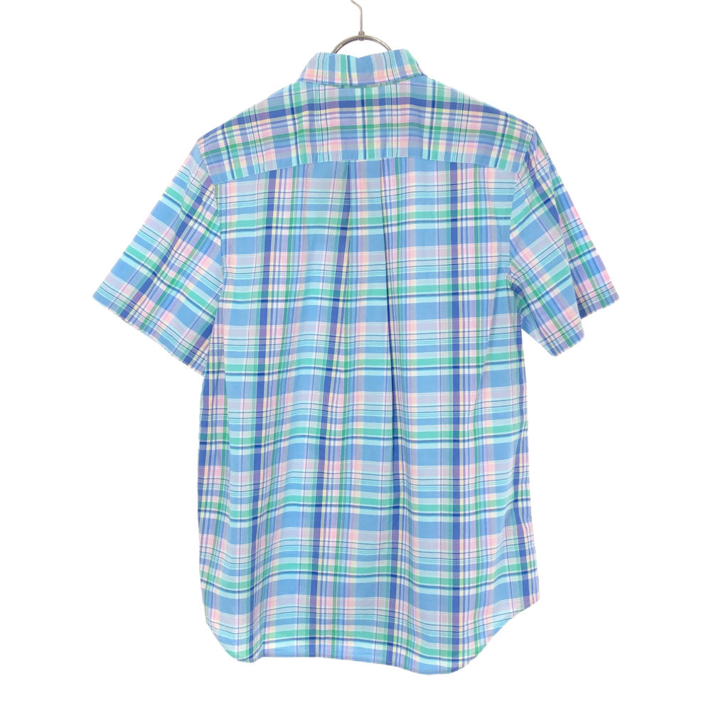 未使用 RALPH LAUREN ラルフローレン チェック 半袖 ボタンダウンシャツ XL(18-20) ブルー系 キッズ