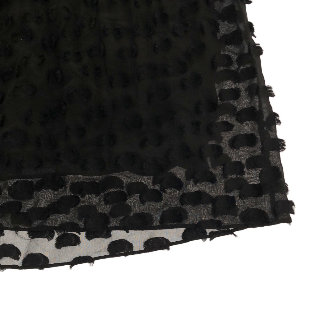 Proenza Schouler プロエンザスクーラー 半袖 ロングワンピース 0 ブラック フリンジ レディース